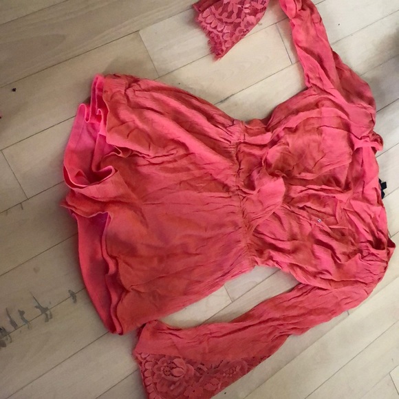 Coral Guess Bell sleeve romper - Picture 1 of 1